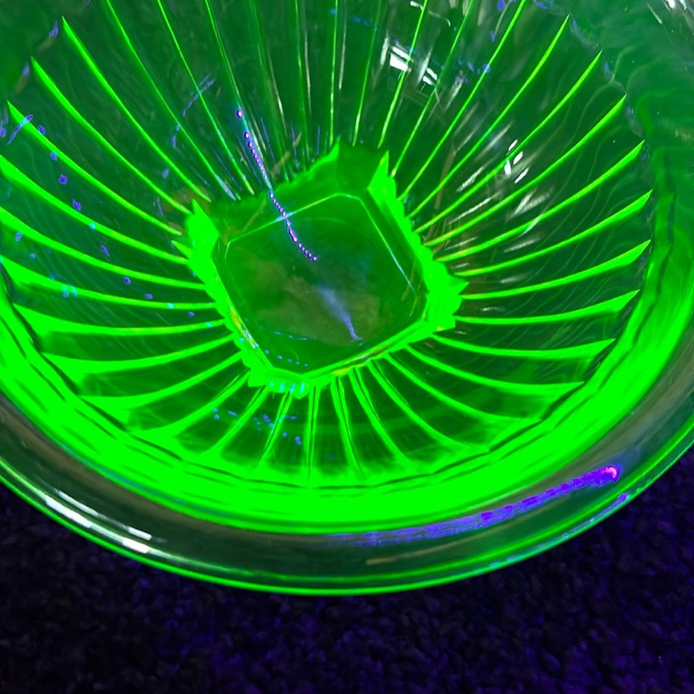 Green Uranium Glass Bowl